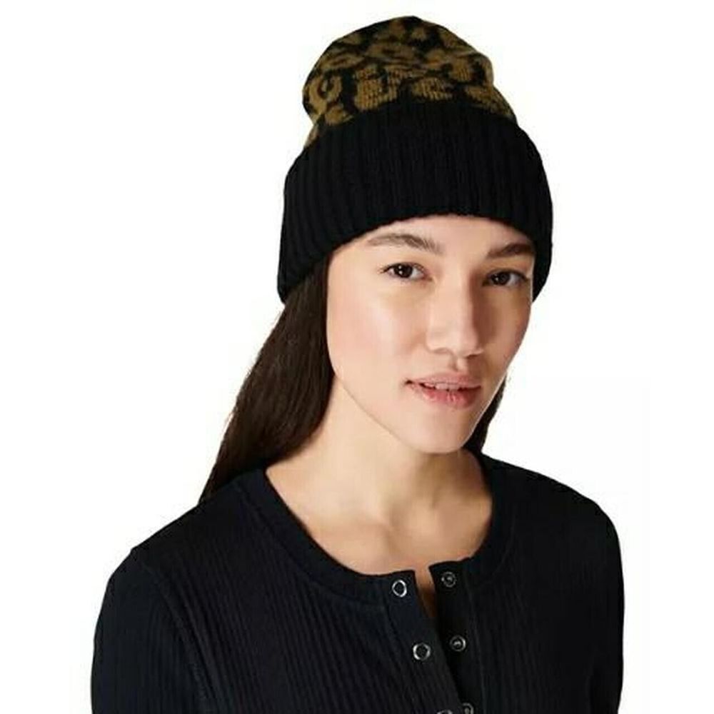 Sweaty Betty Leopard Jacquard Beanie Black One Size